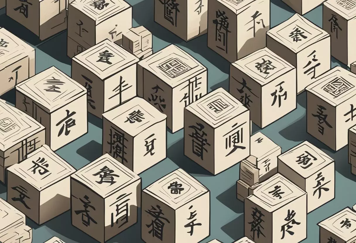 A stack of Chinese characters with baby names written on them