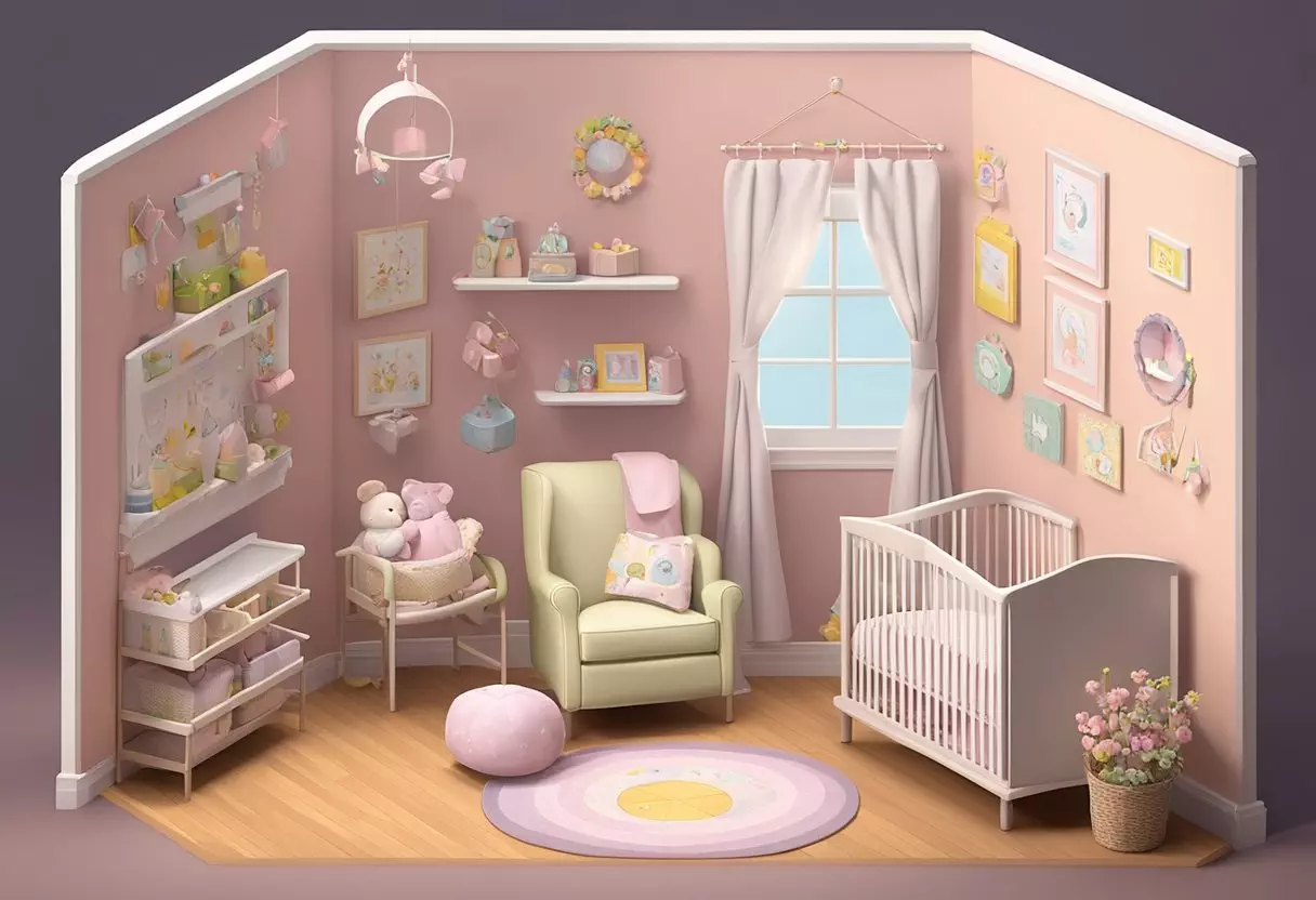 A baby girl's nursery with a sign reading 