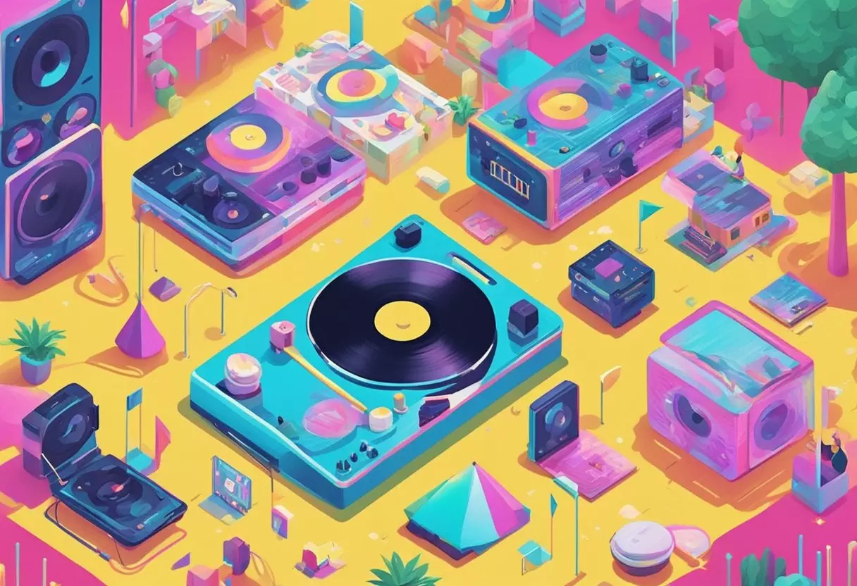 A colorful music playlist cover with the words 