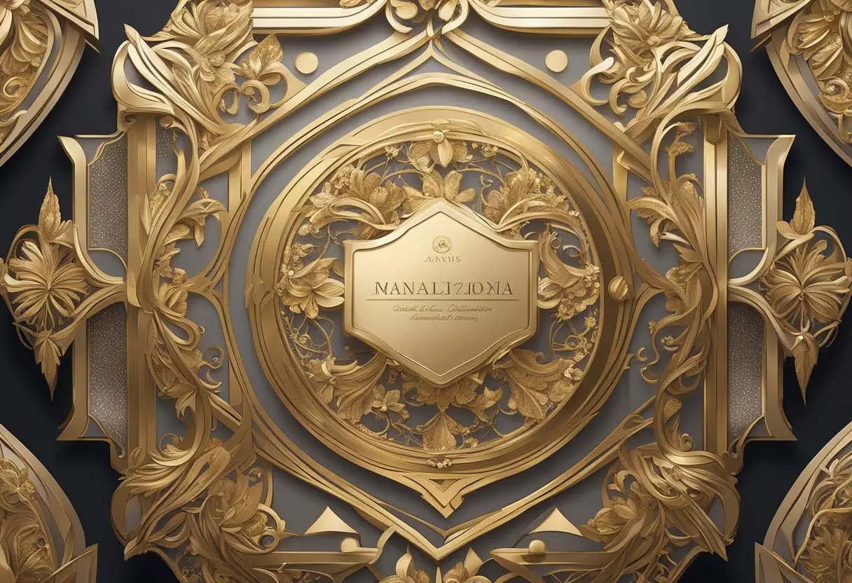 A sparkling array of elegant, feminine names adorns a golden plaque, evoking sophistication and grace