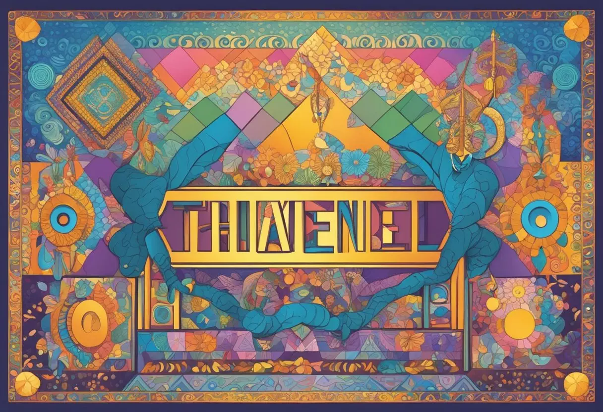 A colorful array of Tshivenda baby names displayed on a vibrant backdrop, with traditional patterns and symbols surrounding the text