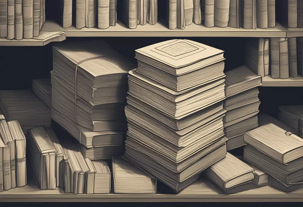 A stack of dusty, old baby name books sits untouched on a shelf, their pages filled with forgotten and least used names