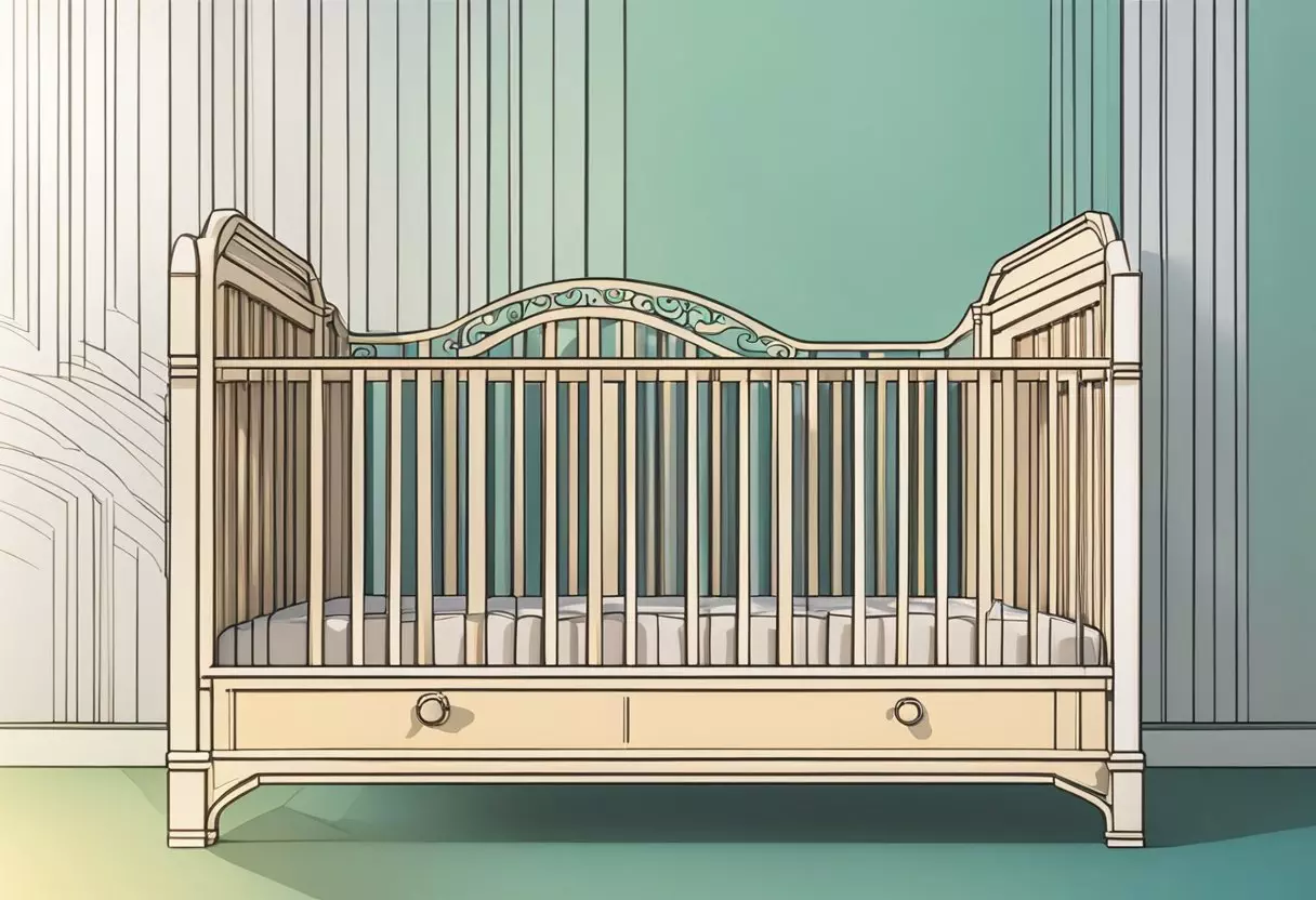 A crib with the name 