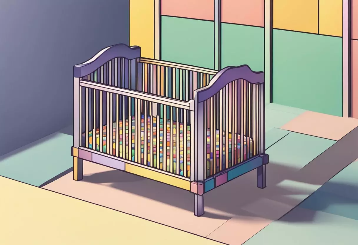 A crib with the name 