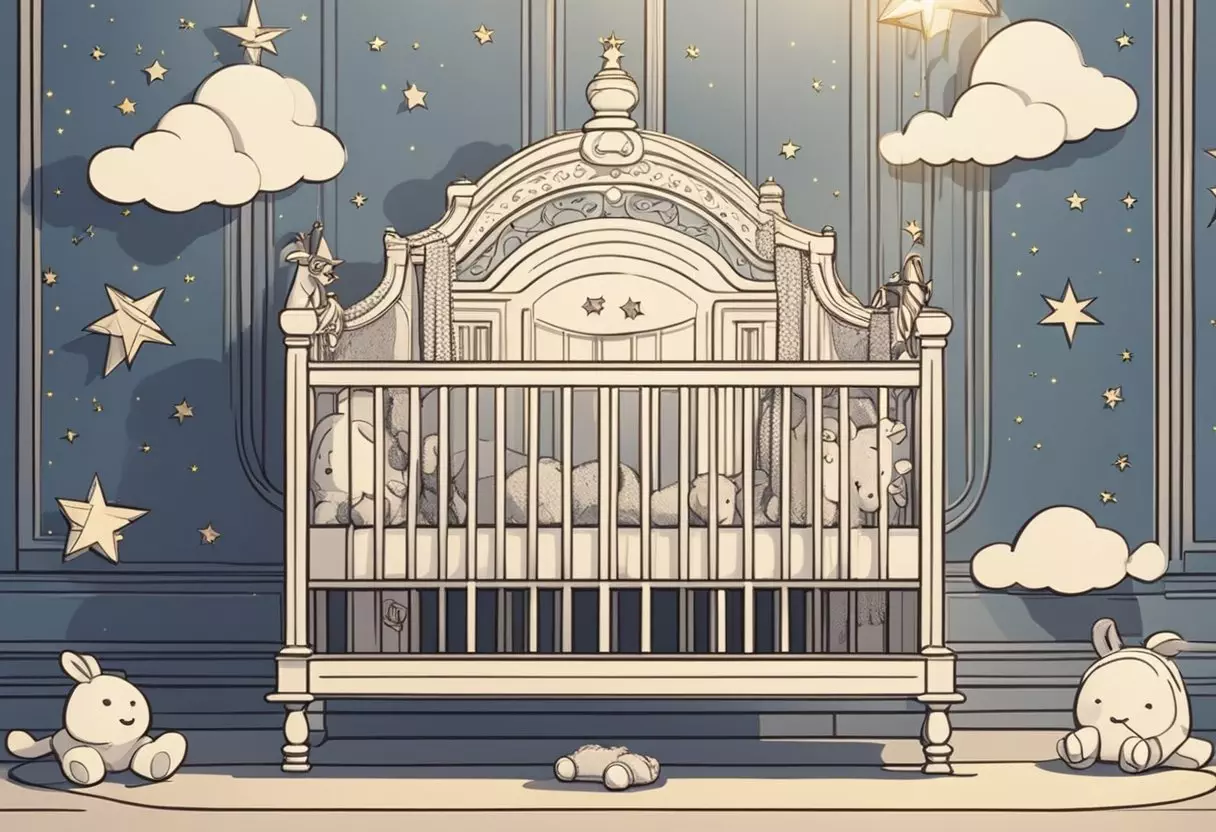 A crib with the name 