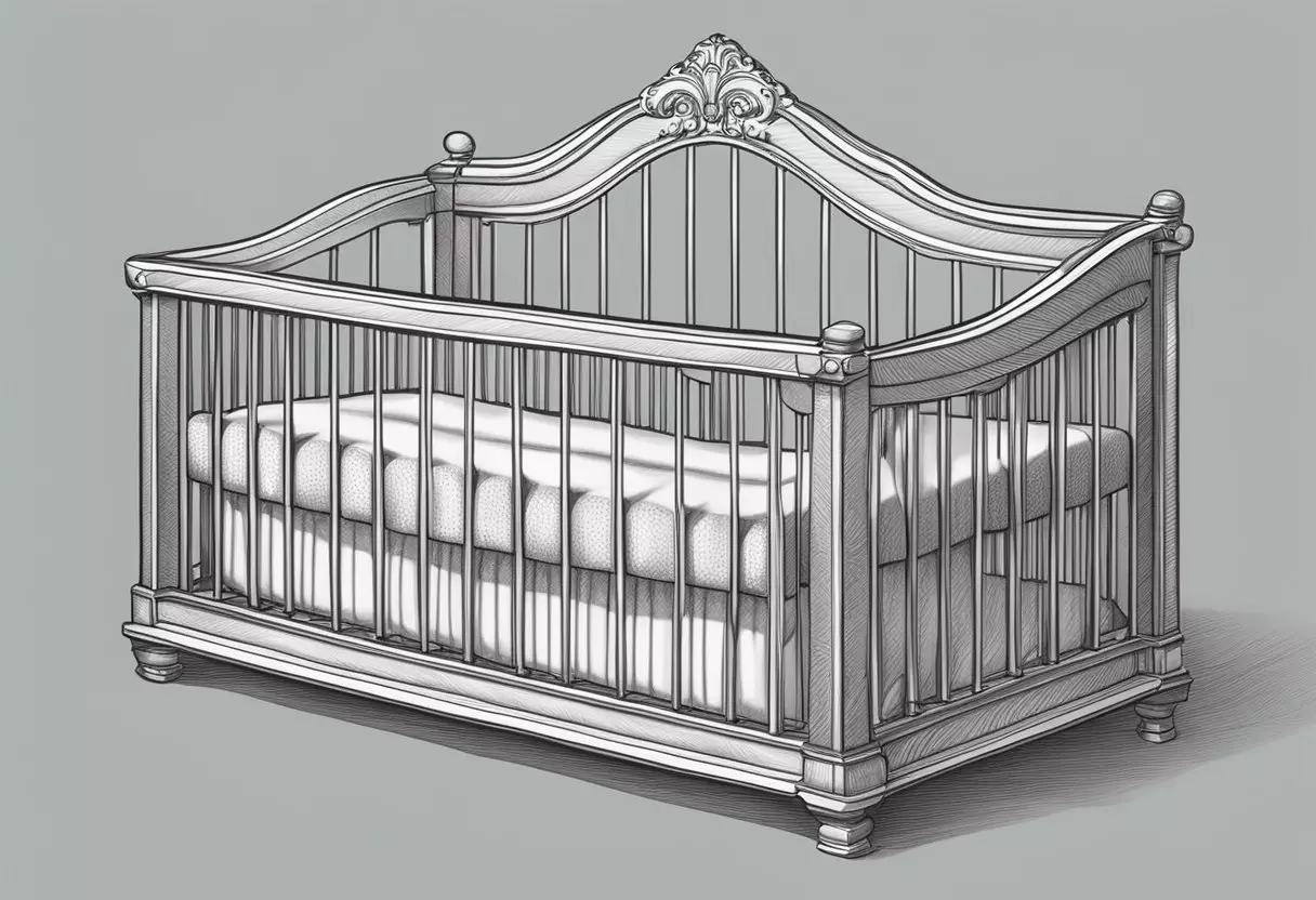 A crib with the name 