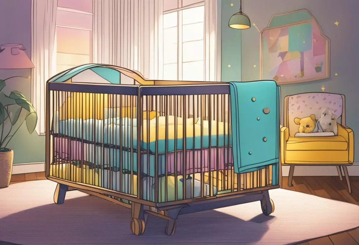 A crib with the name 