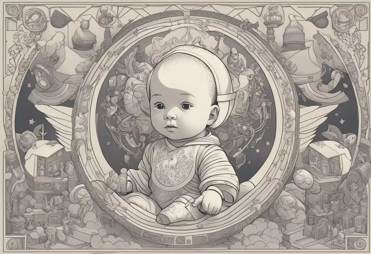 A baby named Michael surrounded by cultural symbols and influences