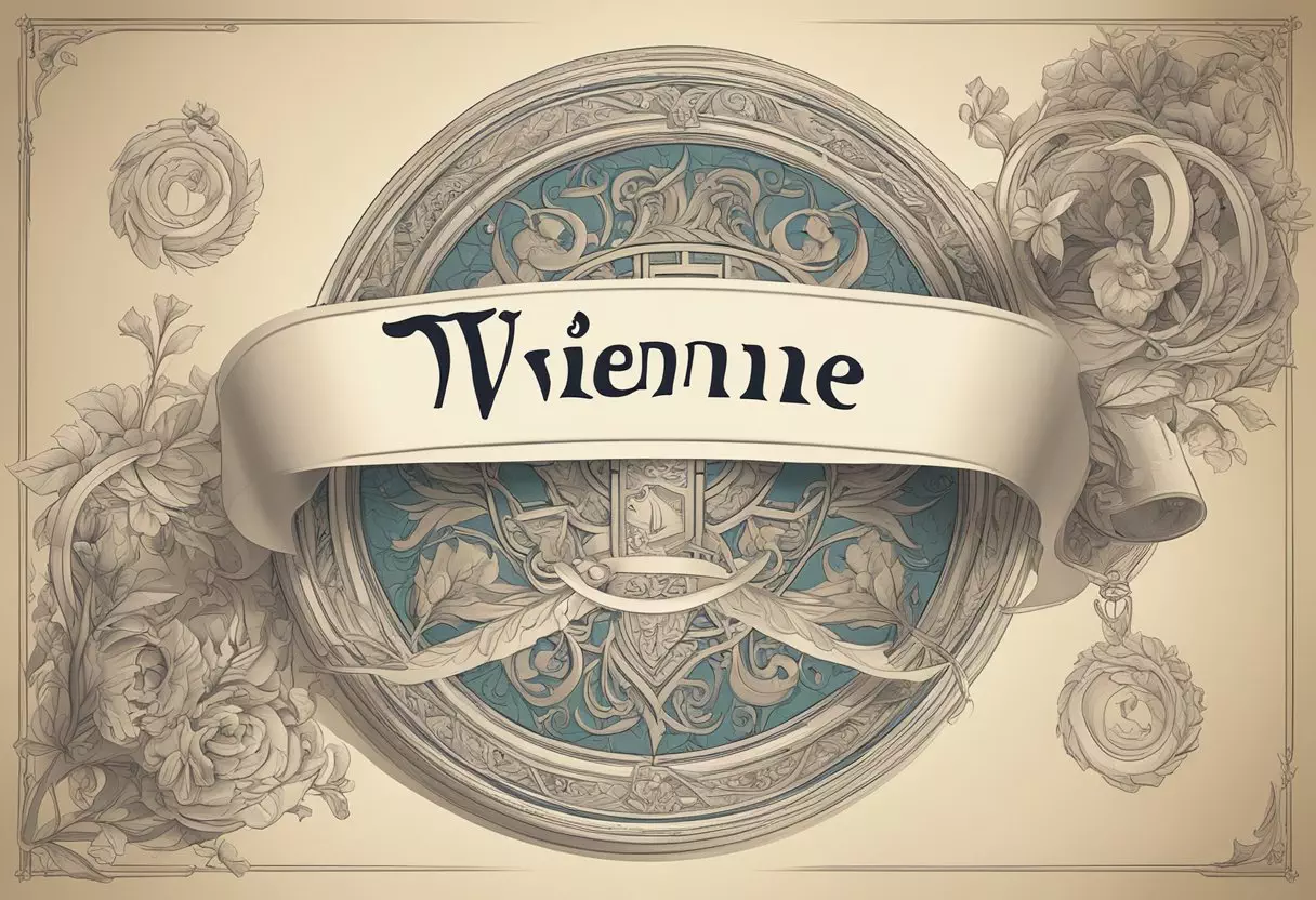 Vivienne name on a traditional scroll, surrounded by symbolic cultural elements