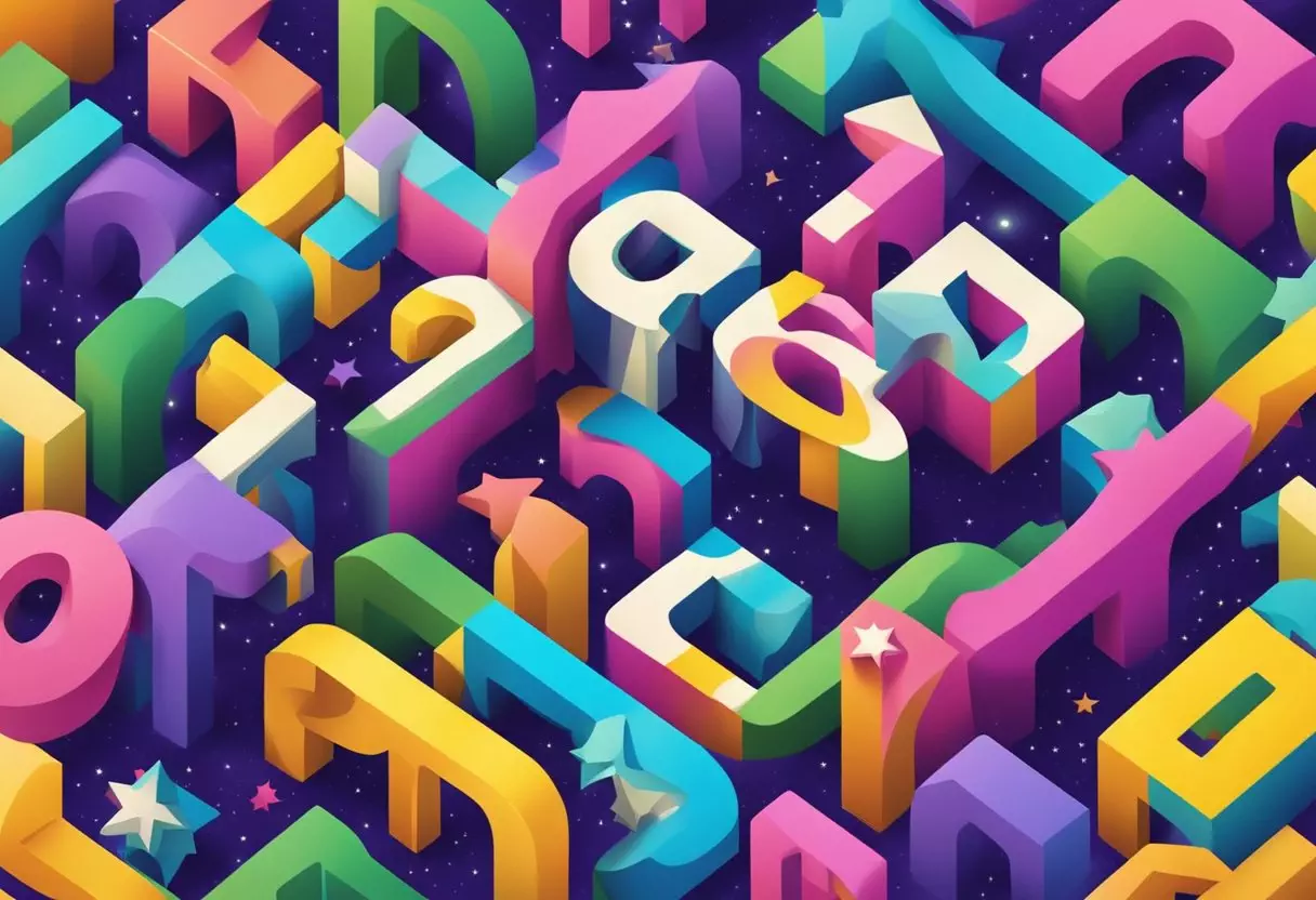 A colorful array of letters spelling 