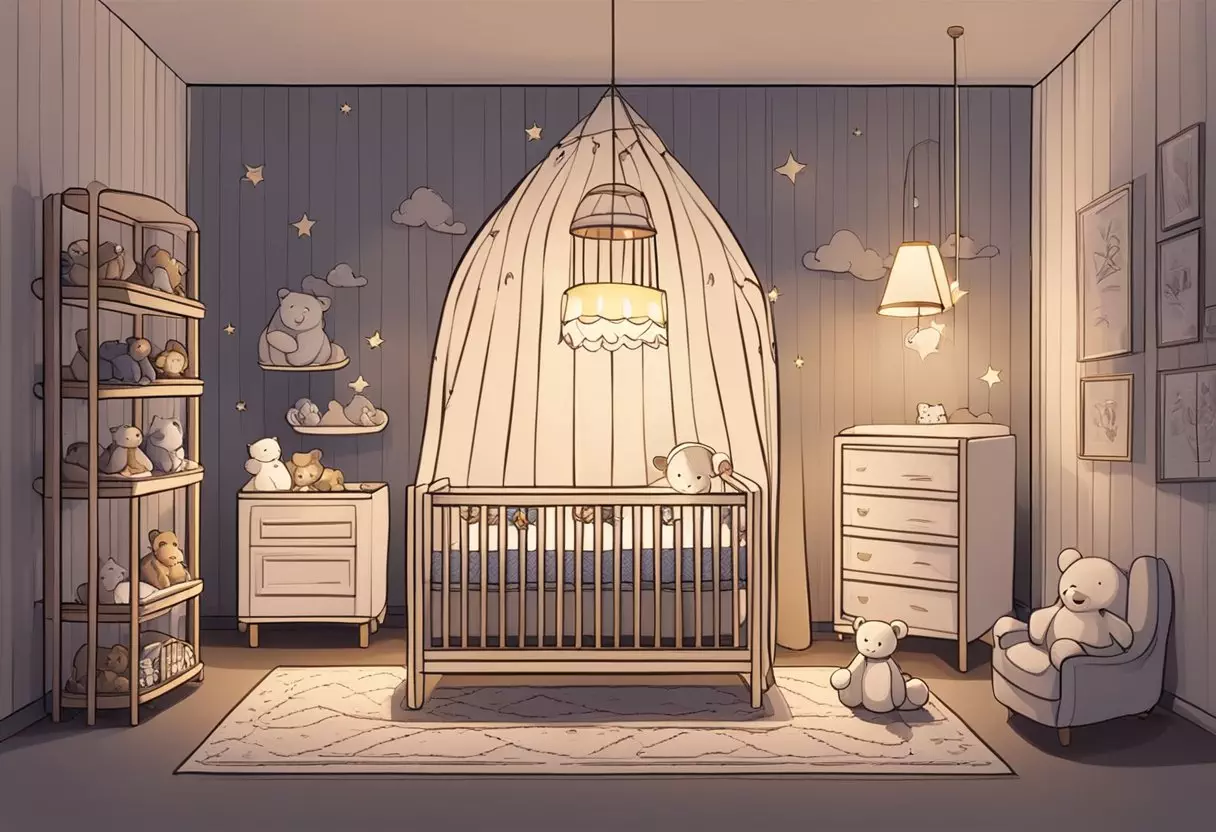 A small crib with the name 