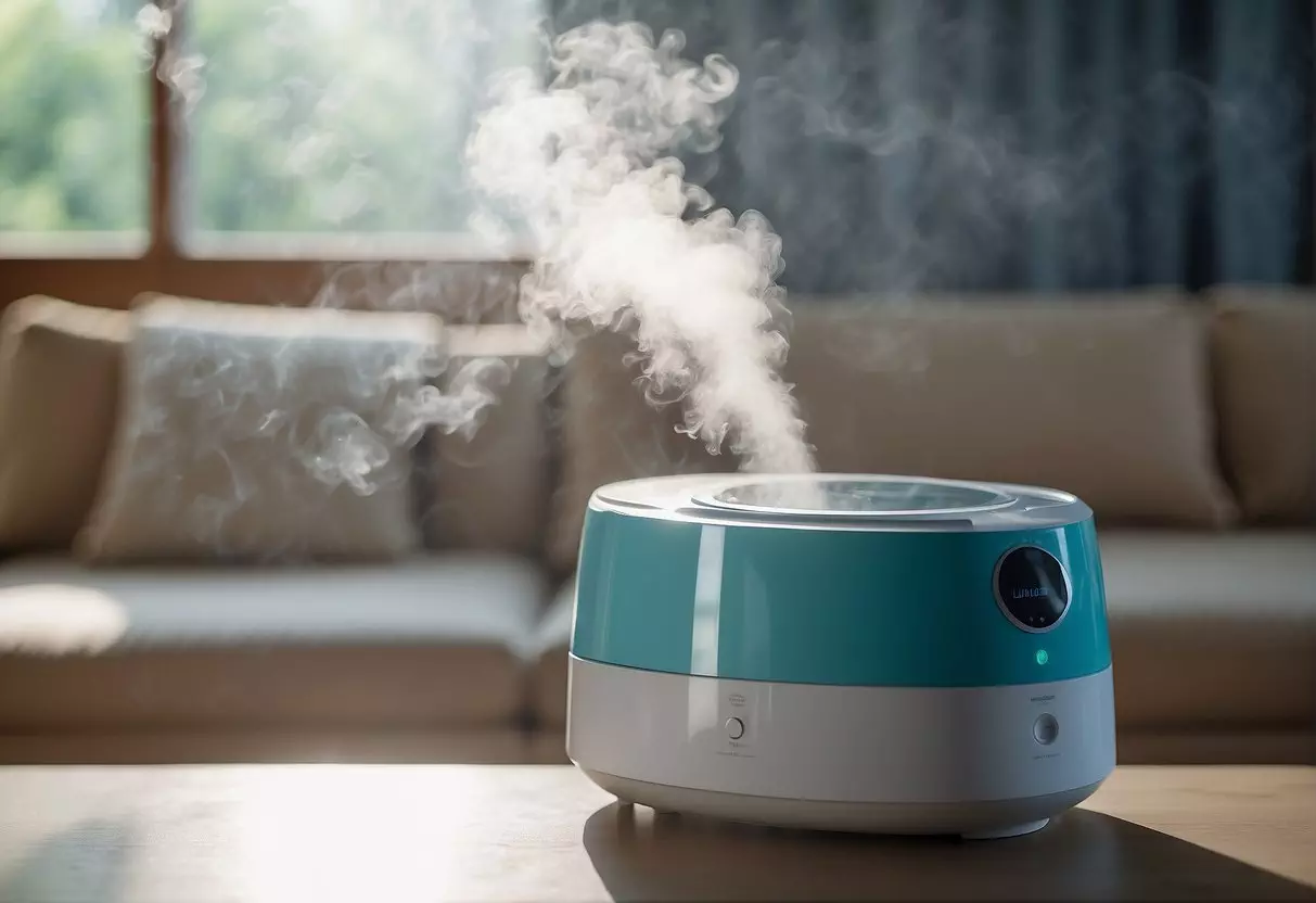 A humidifier emits excess moisture, potentially causing mold and bacteria growth, leading to respiratory issues for babies