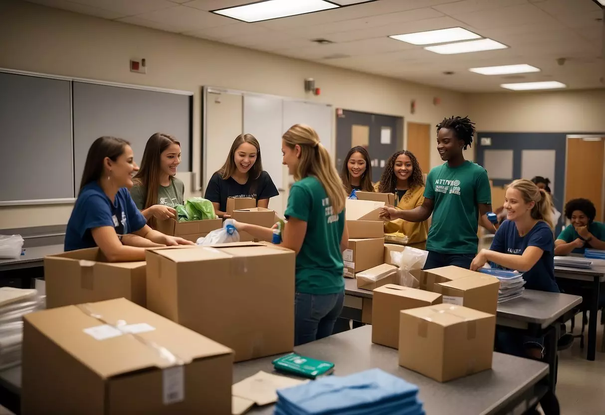 Students packing up, saying goodbyes, and exchanging contact info. Teachers organizing materials, cleaning, and reflecting on the year. Halls filled with laughter and excitement