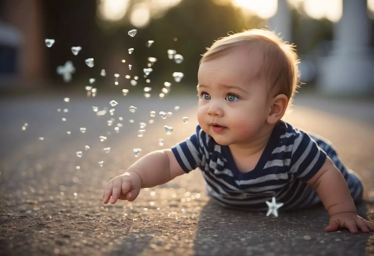 A 9-month-old points to objects and babbles, trying to form words