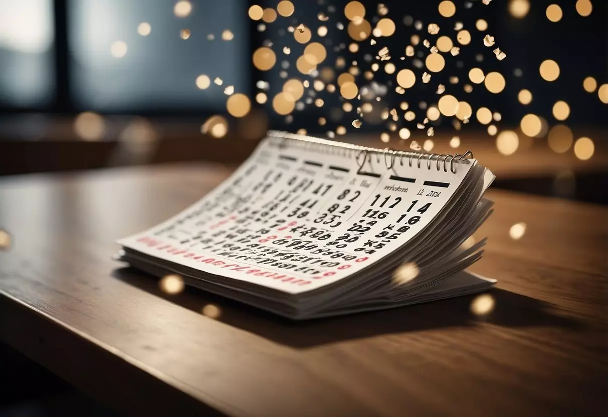 A calendar with pages flying off, showing the passing of time