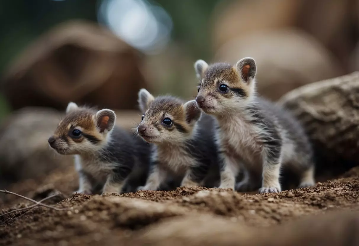 Several baby animals being born at once in a litter or clutch