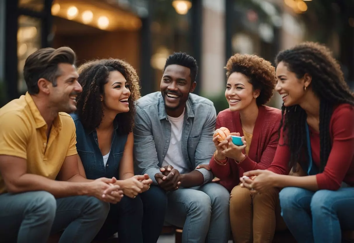 A group of diverse adults discussing the pros and cons of having children, with various emotions and opinions being expressed