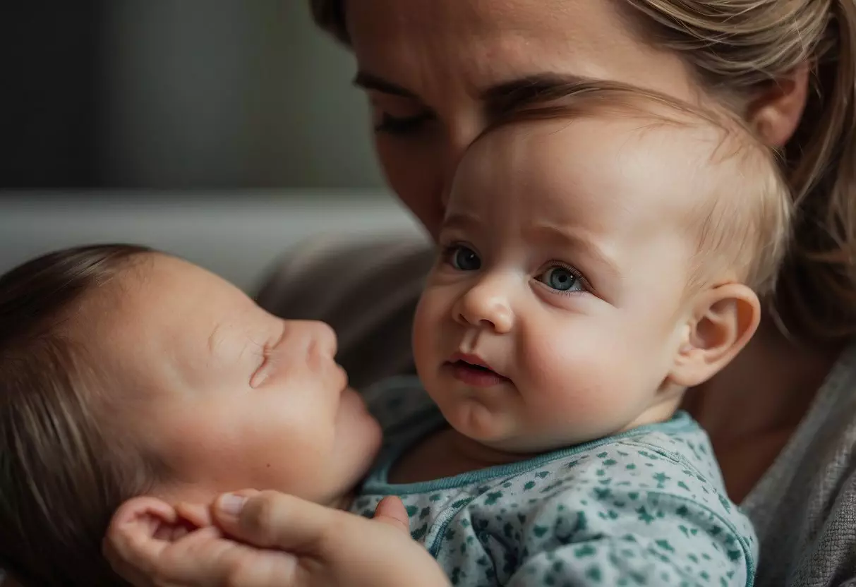 A baby's gaze fixates on a caregiver's face, a smile forms, and their body relaxes in response to comforting touch