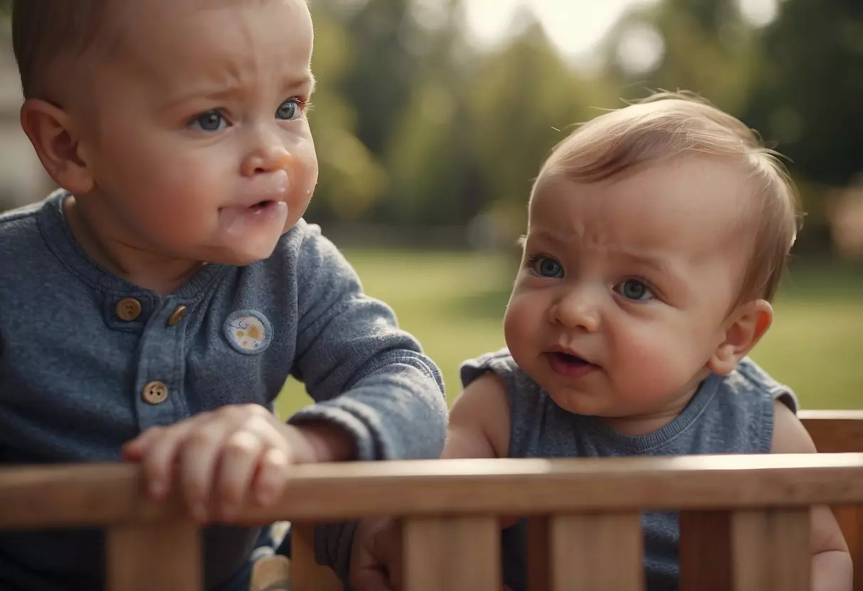 Babies begin talking around 12 months old. They may babble and make simple sounds before forming recognizable words