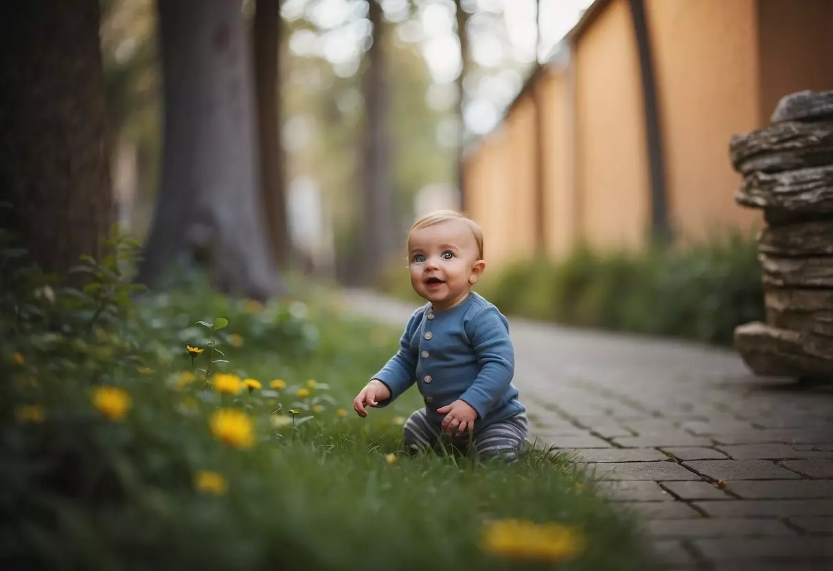 Babies stand and move with support, exploring their surroundings